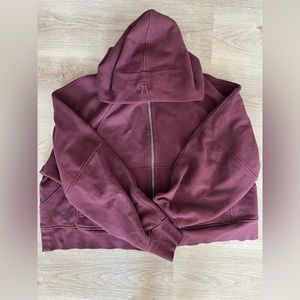 Lululemon full zip oversized scuba in cassis xl/xxl